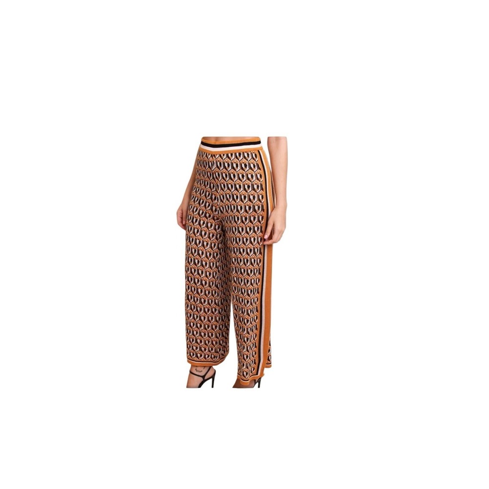 FARM Rio de Janeiro Anthropologie Boho Print Wide Leg‎ Stretch Pull-on Pant L